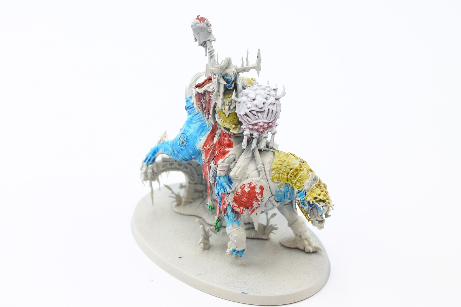 Used Warhammer AoS Kruleboyz: Killaboss on Great Gnashtoof (OOP, Missing Arm)