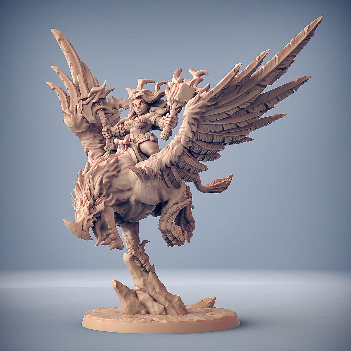 Dwarf Barbarian on Gryphon Artisan Guild Fantasy Dungeons and Dragons Miniature