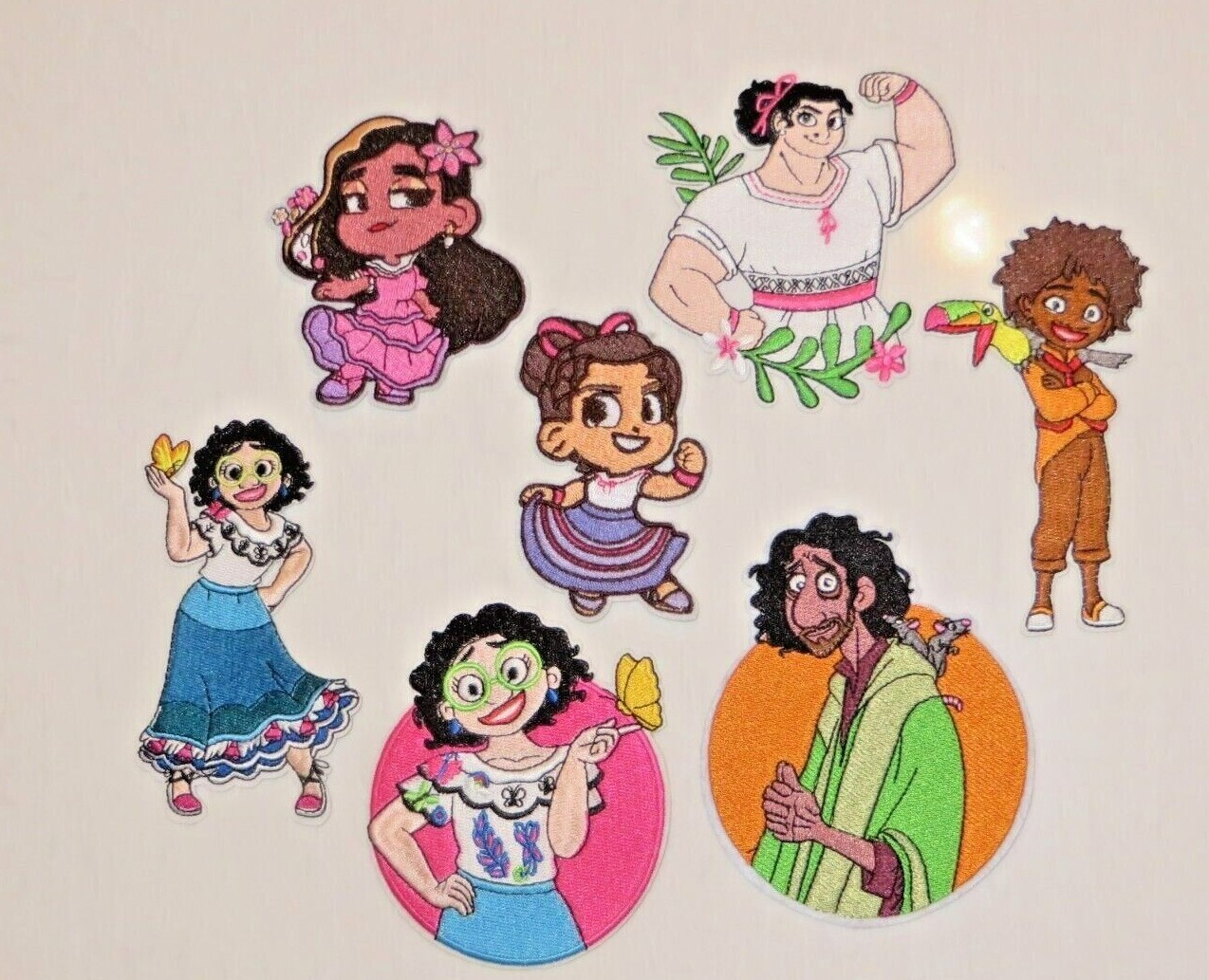 Ultimate Encanto Movie Character Themed Set Of (7) Iron On Embr. Patches