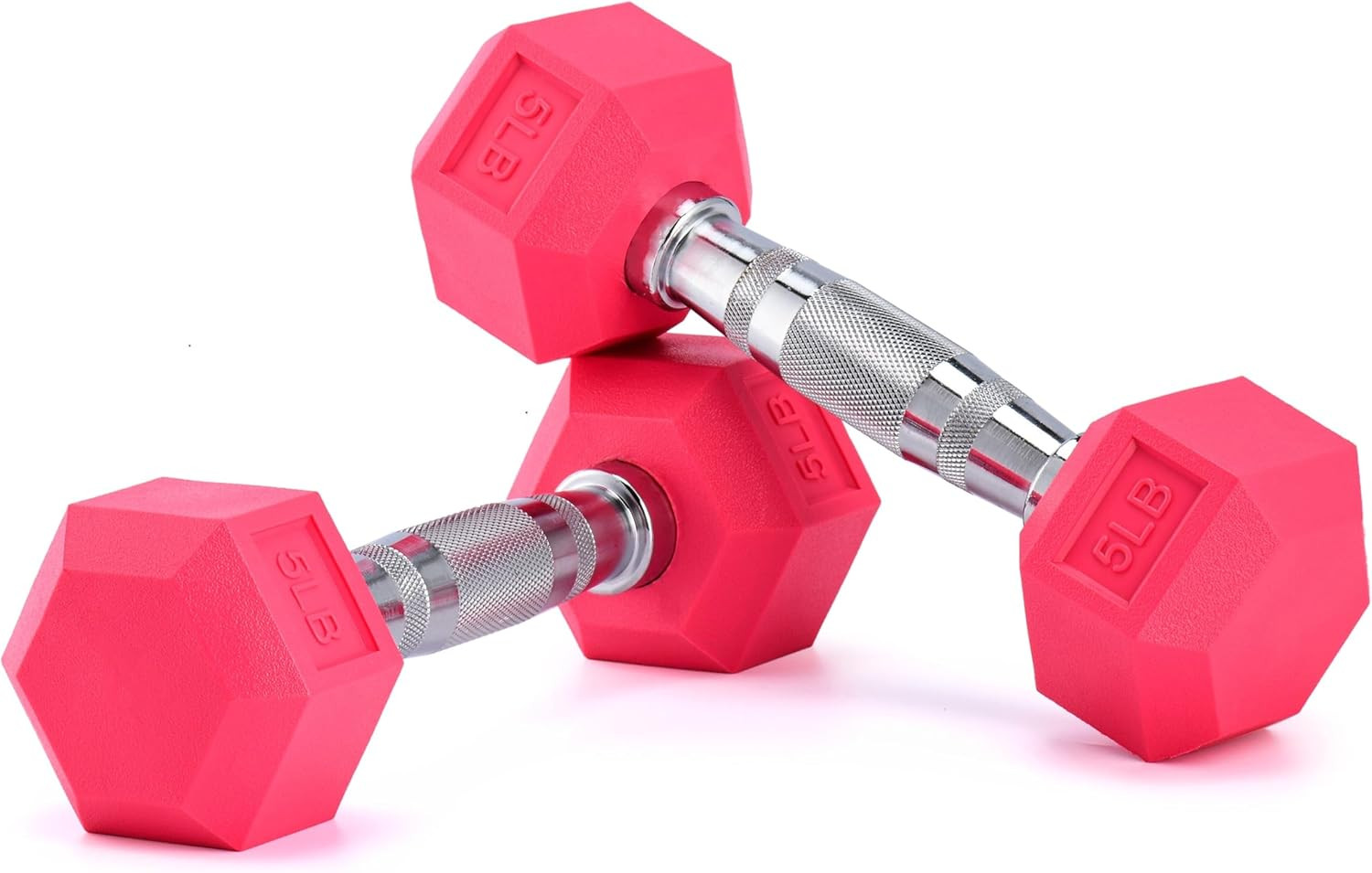 8 Colors Options Compatible with Set of 2 Rubber Dumbbell Weight, 5-50 LB, Anti-