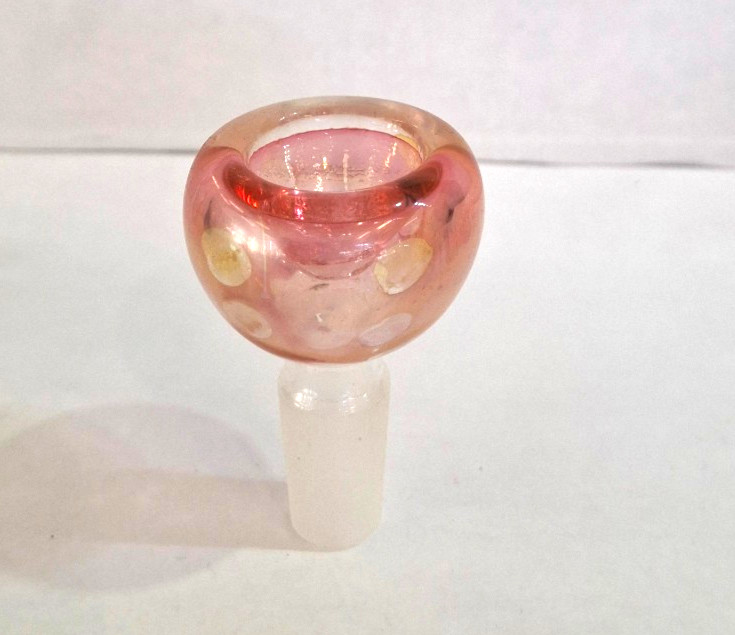 Glass Bowl Male 14mm Bowl for Water Pipe - Pink Fume