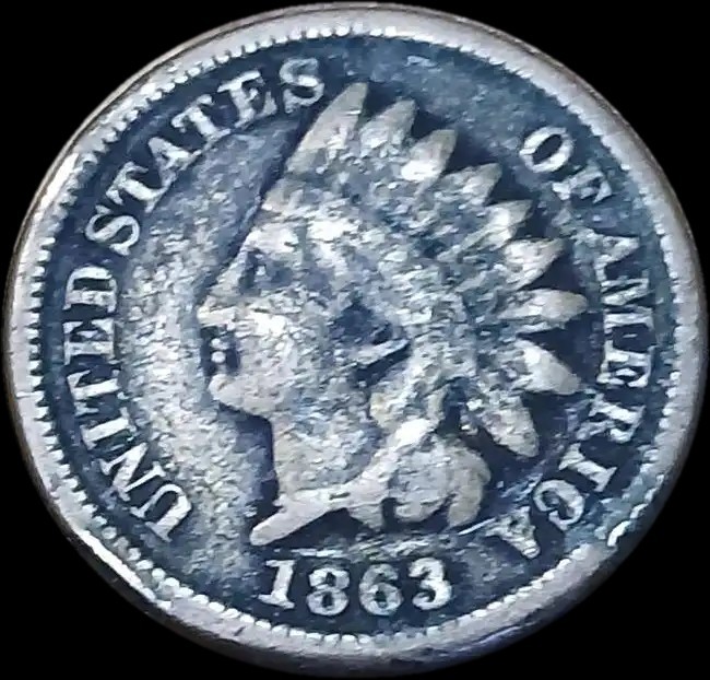 1863 Indian Head Cent Penny