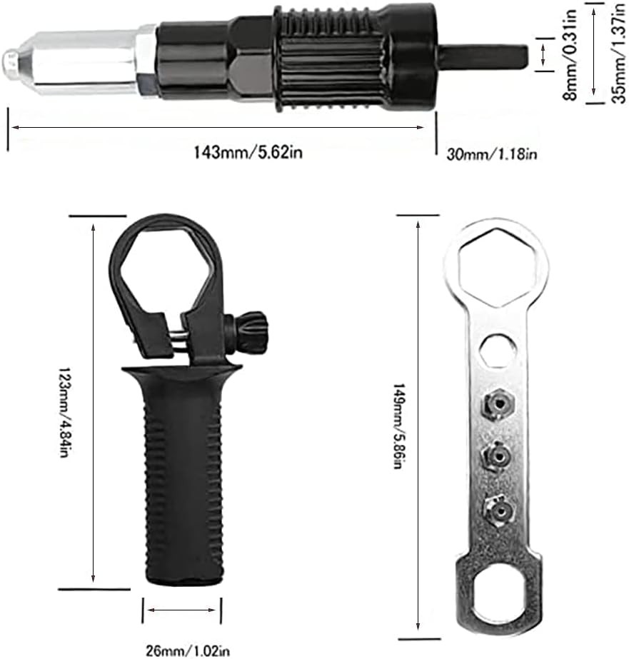 Rivet Gun Adapter Kit, Electric Power Drill Rivet Attachment