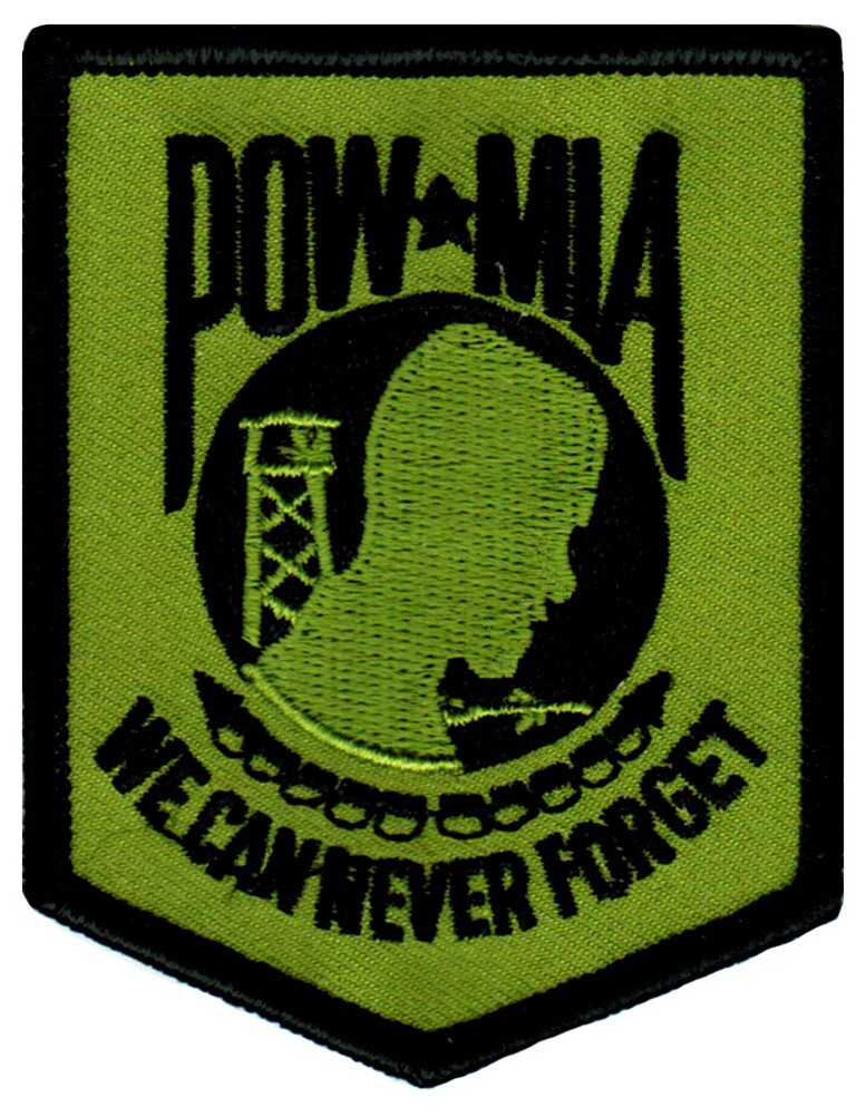 POW-MIA PATCH VIETNAM WAR embroidered iron-on GREEN MILITARY VETERAN KIA BIKER