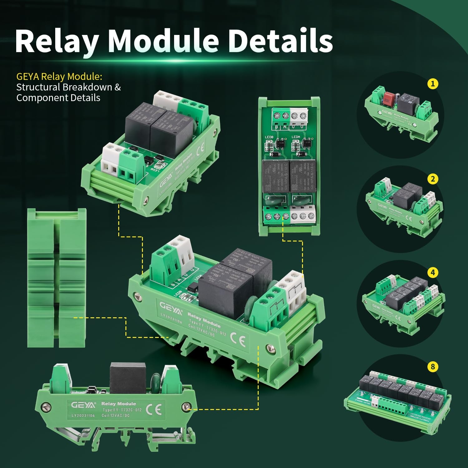 GAEYAELE 2 Channel Relay Module AC/DC 24V Interface 24VACDC, 2