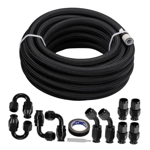 20FT 13/32" ID Fuel Line Kit 8AN Fitting Compatible with E85 Ls 8AN 20FT PTFE