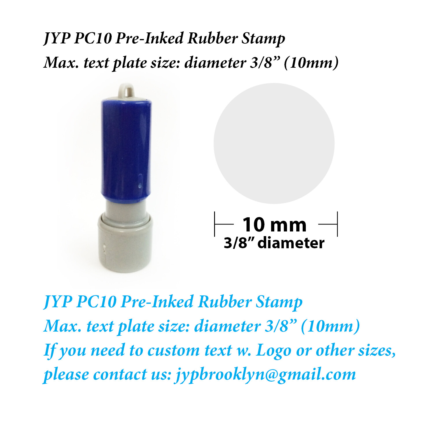 Your Logo  JYP PC10  Pre-Inked Rubber Stamp