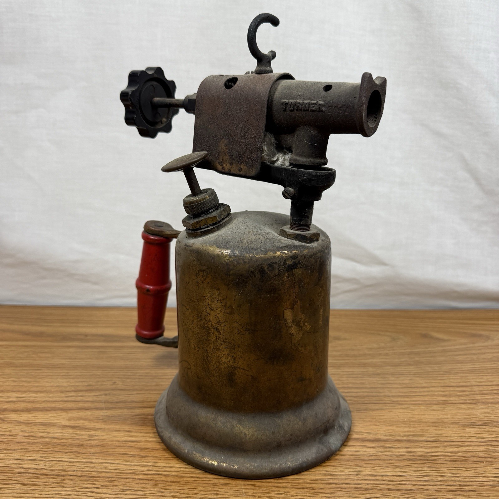Vtg Turner Brass Kerosene Blow Torch Soldering Iron Hand Held Braising Metal