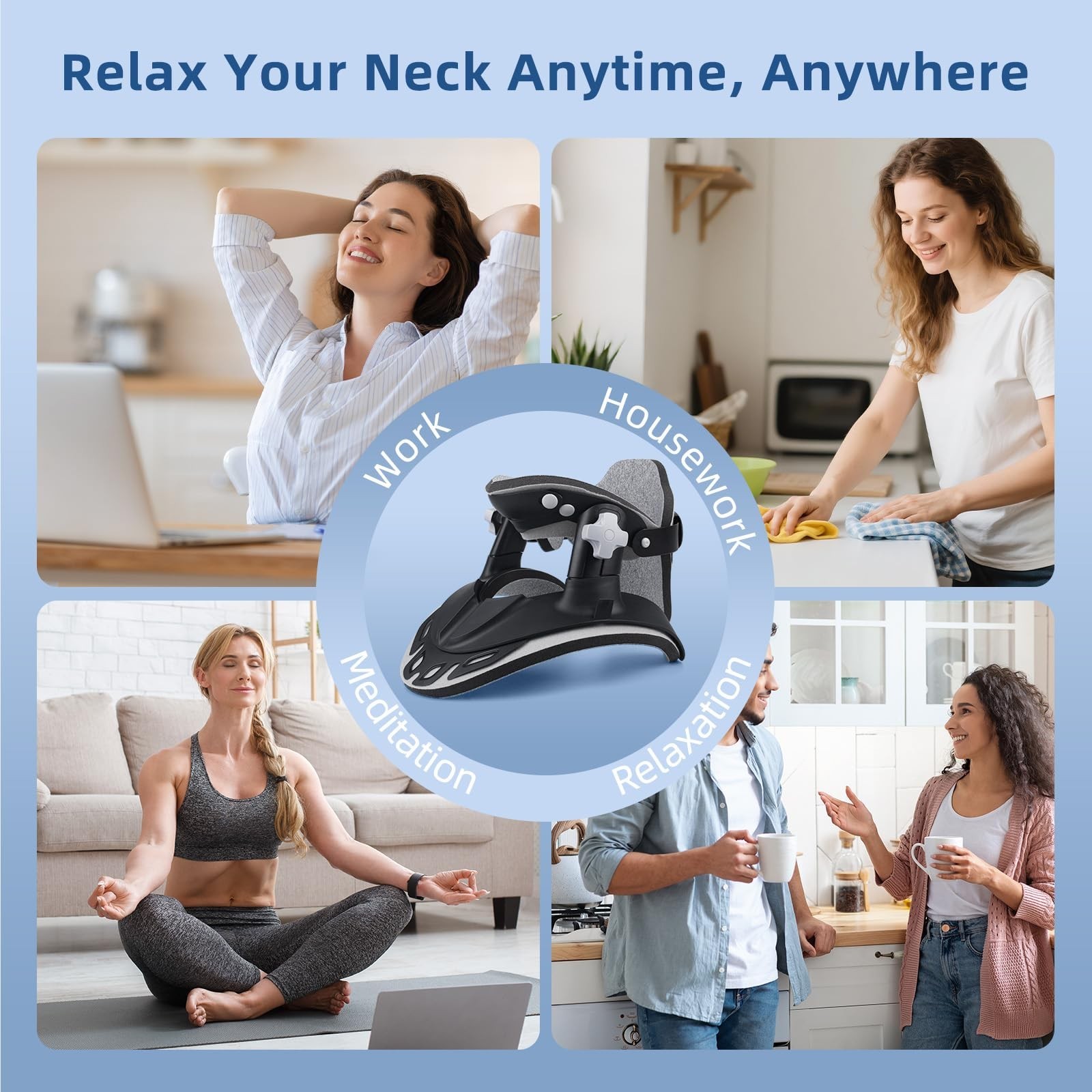 Neck Stretcher Cervical Traction, Adjustable Cervical Neck Traction Device, N...
