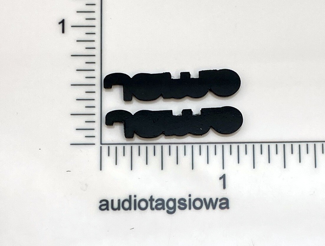 Jamo Speaker Badge Logo Pair Silver Incised Plastic