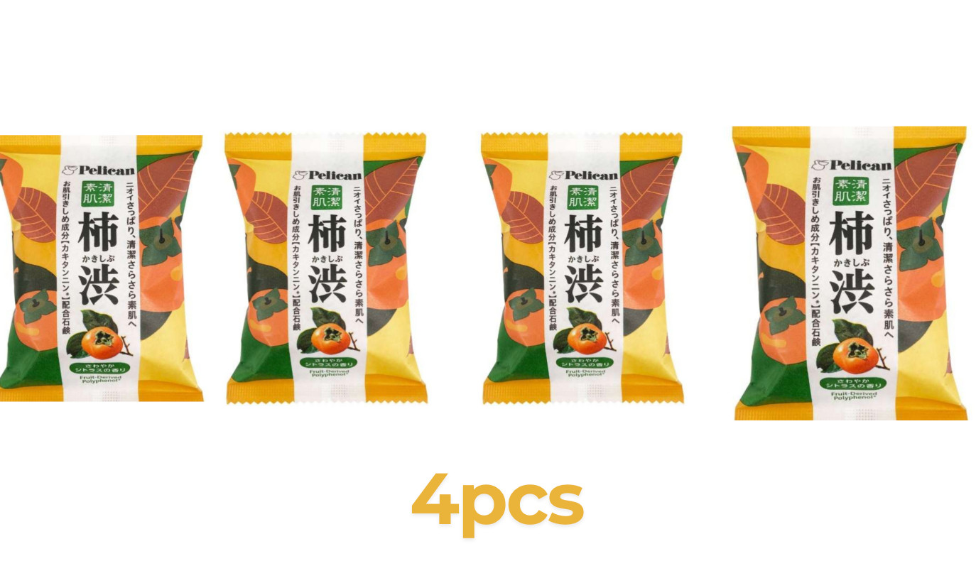 Pelican persimmon Astringent Family soap 80 g x 4 【4 pcs Set】