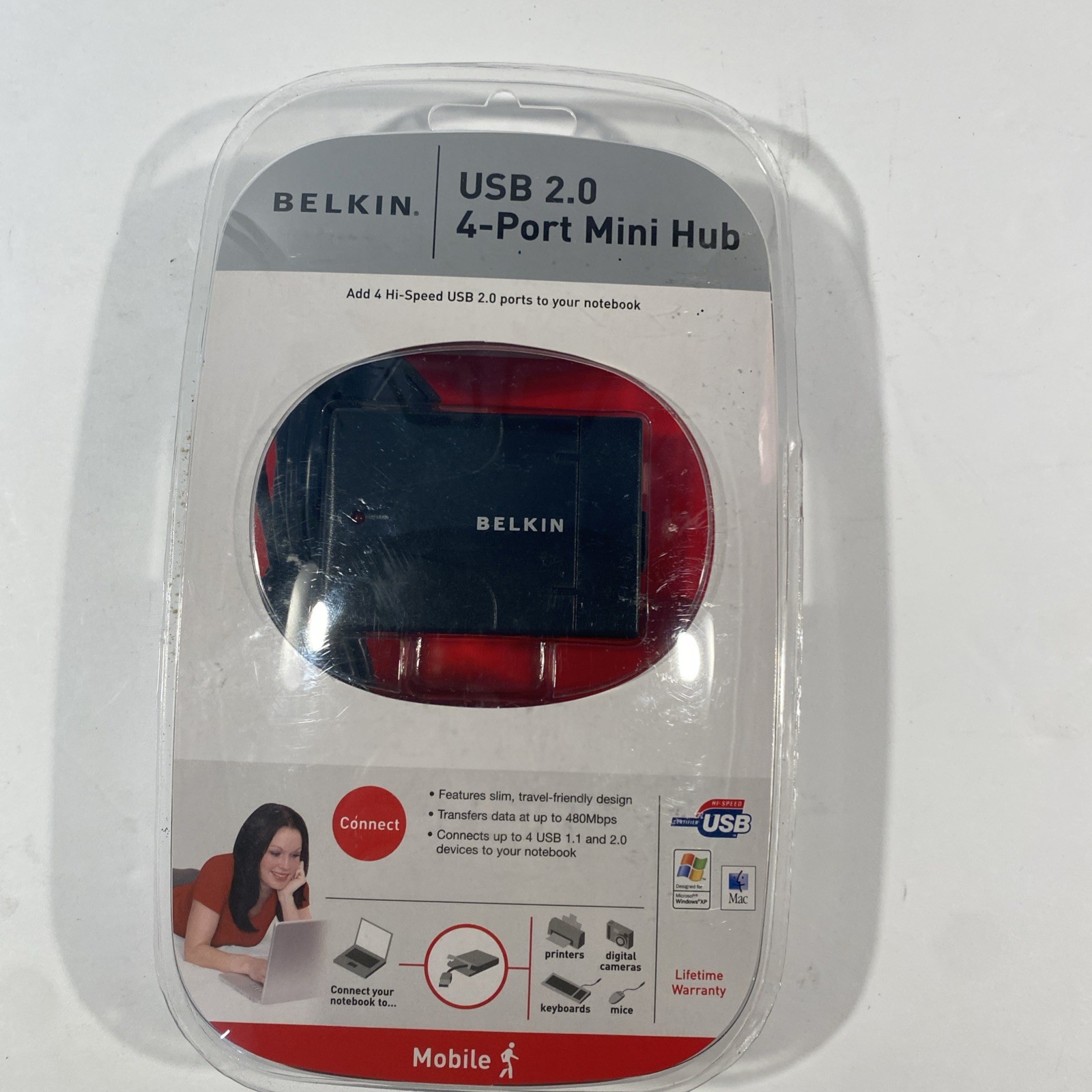 NEW SEALED Belkin F5U045 USB 1.1 4-PORT POCKET HUB