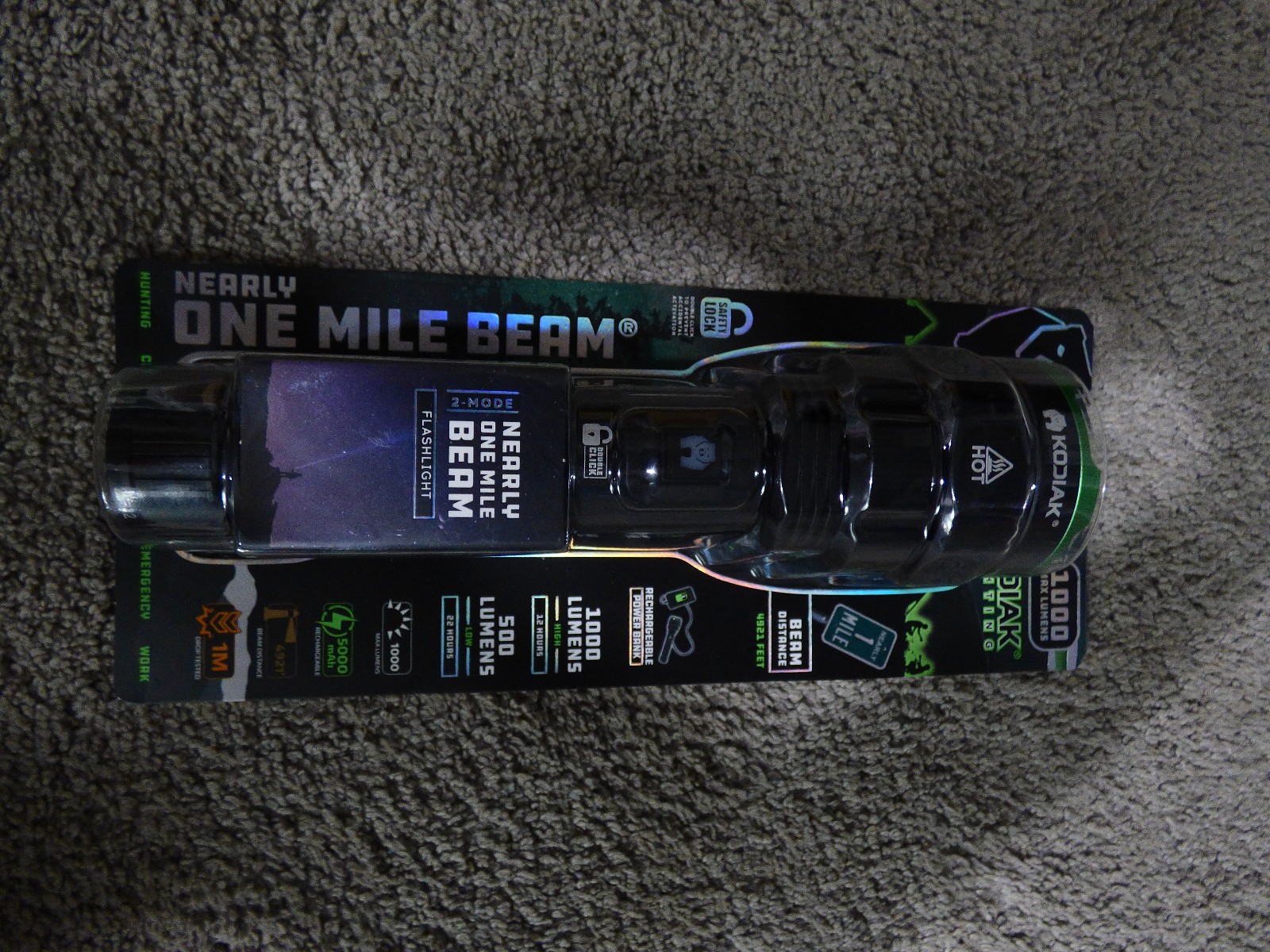 Kodiak Lighting 1000-Lumen LED Flashlight | Nearly 1-Mile Beam | High-Power Long