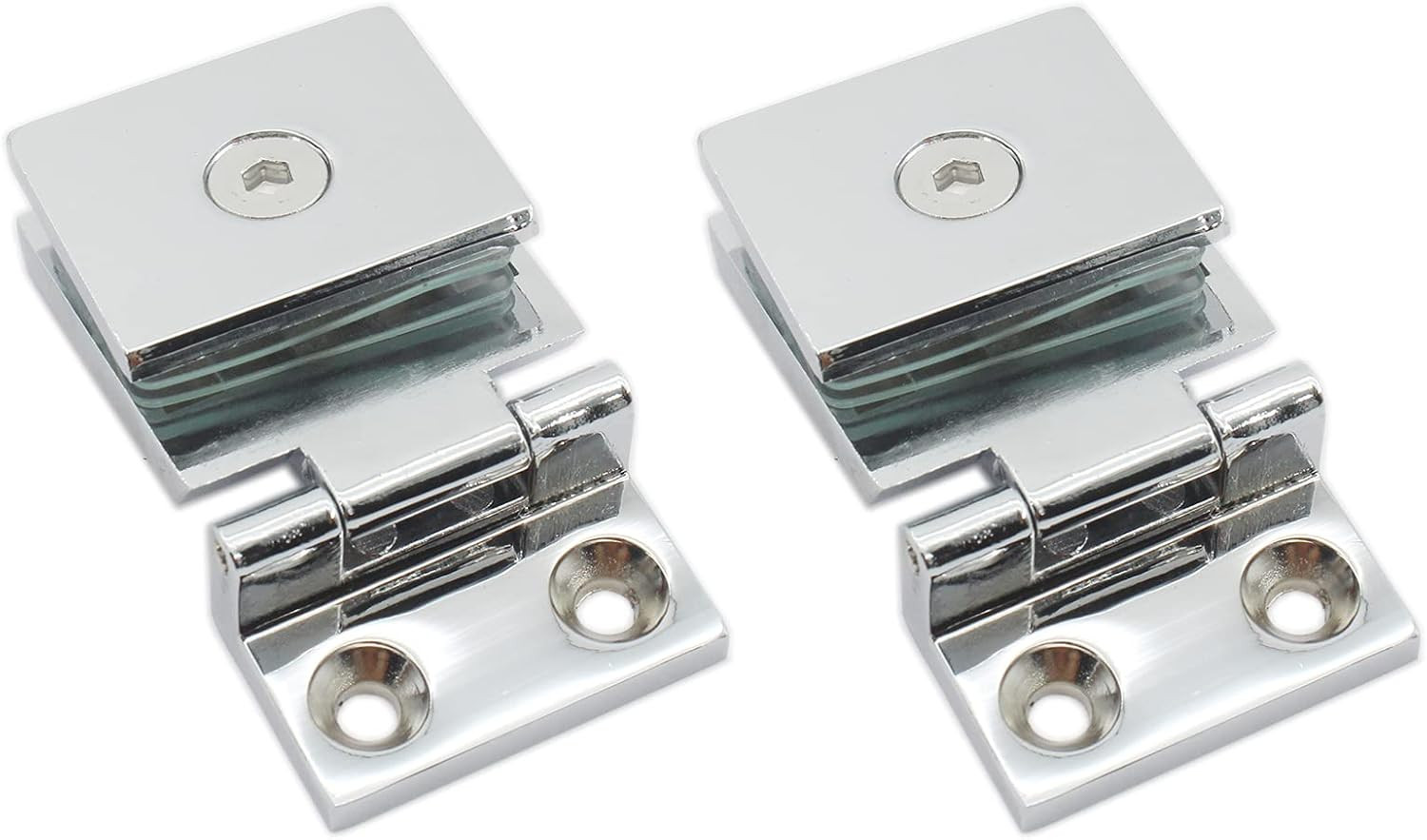 2 Pack Glass Door Hinge,  90 Degree Shower Door Hinges Heavy Duty Glass Door Cup