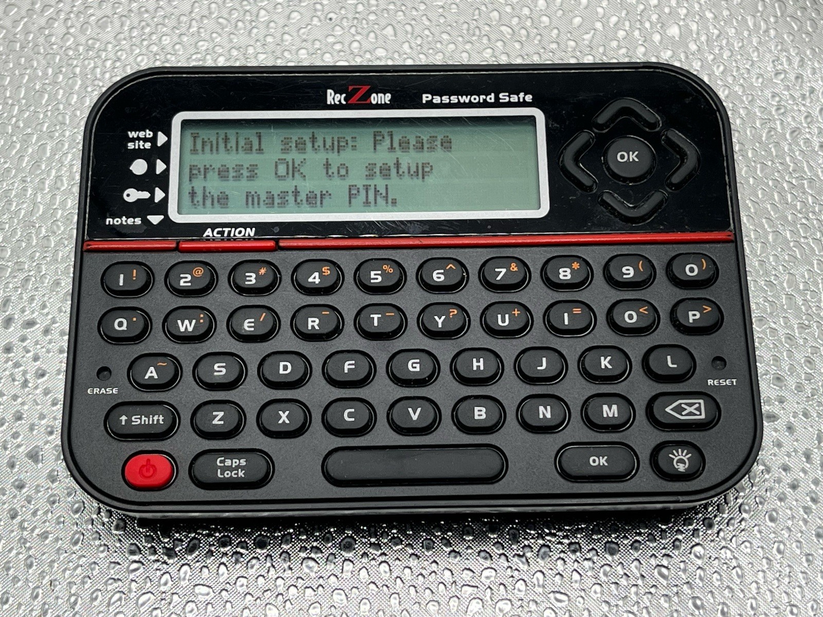 RecZone - Password Safe Model 595 Backlit LCD Built-In Memory Storage Reset