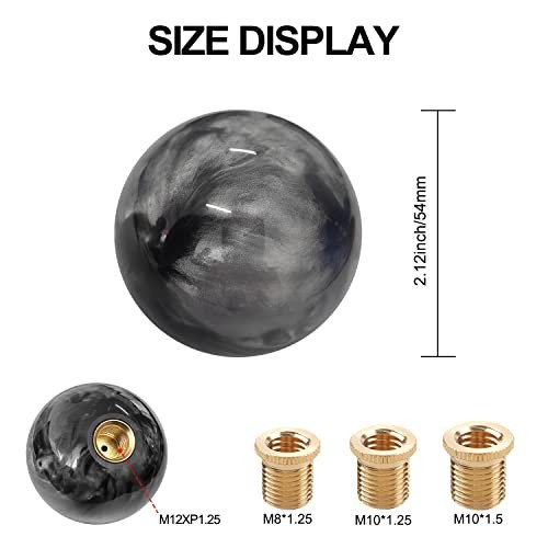 Round Ball Marble Style Shift Knob Universal Manual Shift Knob Spherical Gray