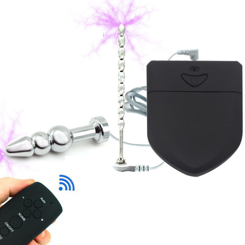 Male E-Stim Penis Shock Therapy Extender Enhancer Ring Plug Host Pulse Device SM