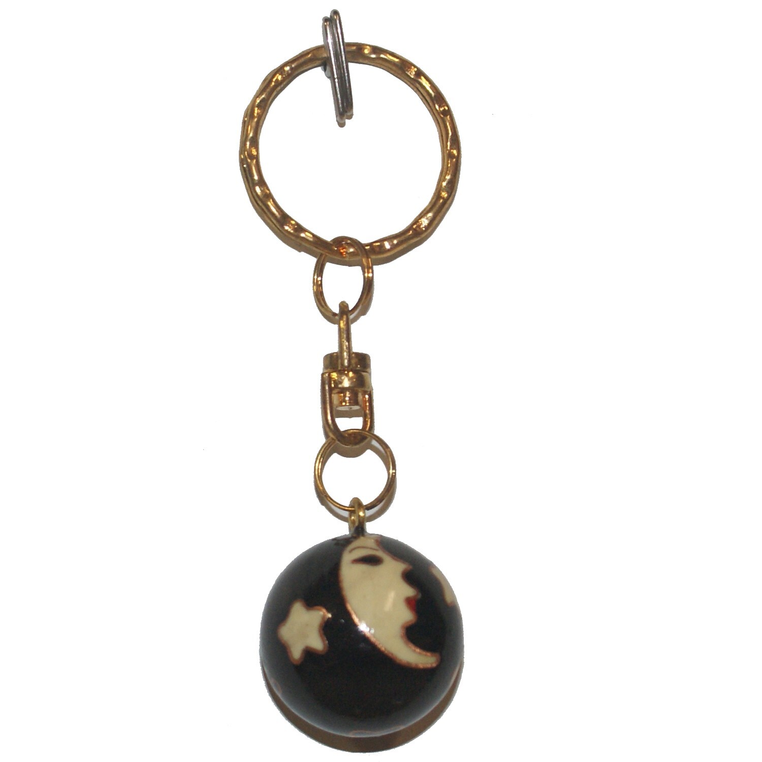 Moon and Stars Chiming Ball Keychain