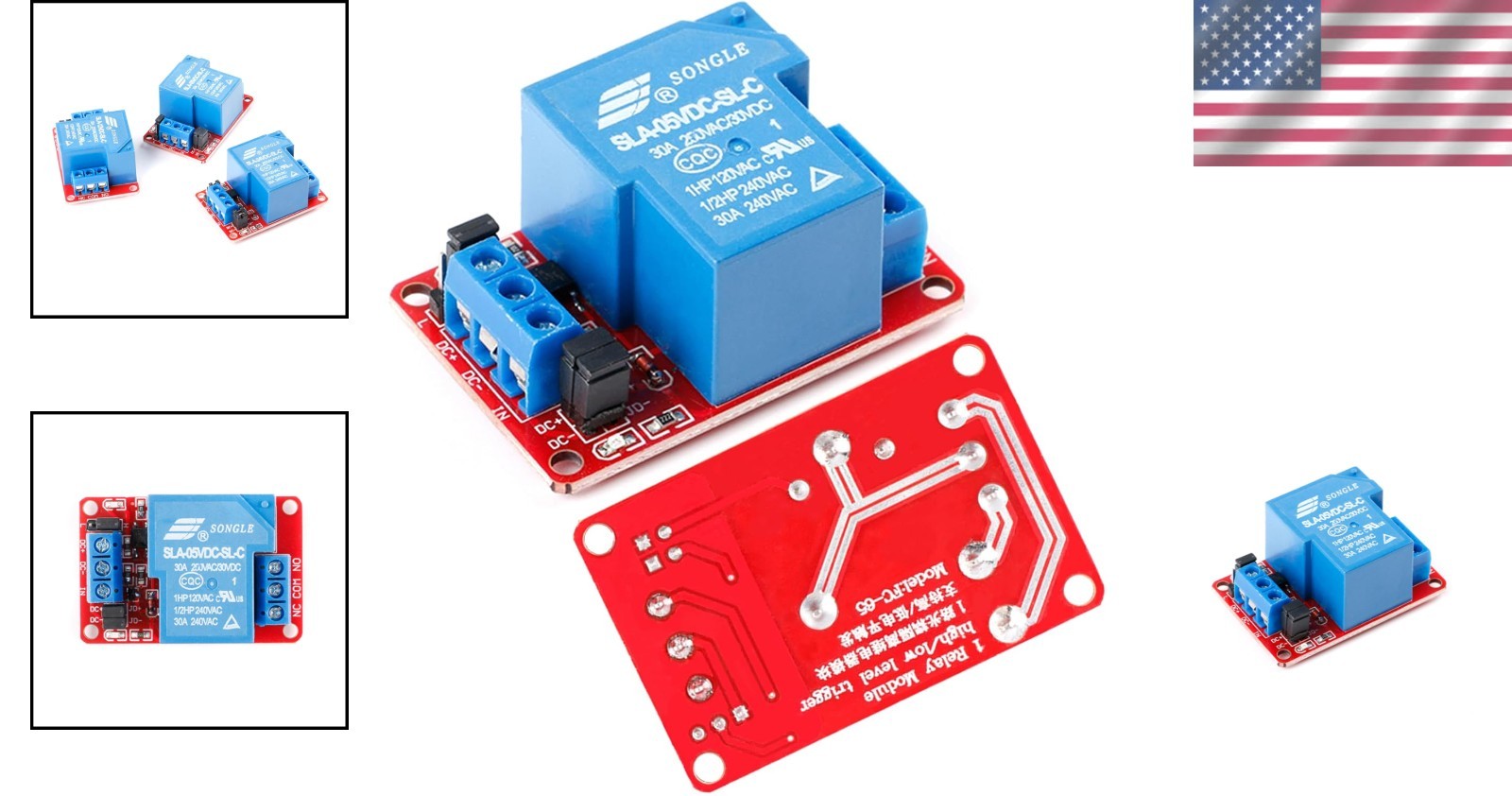 Versatile 5V 30A Relay Module with Optocoupler Isolation for Smart Home Systems