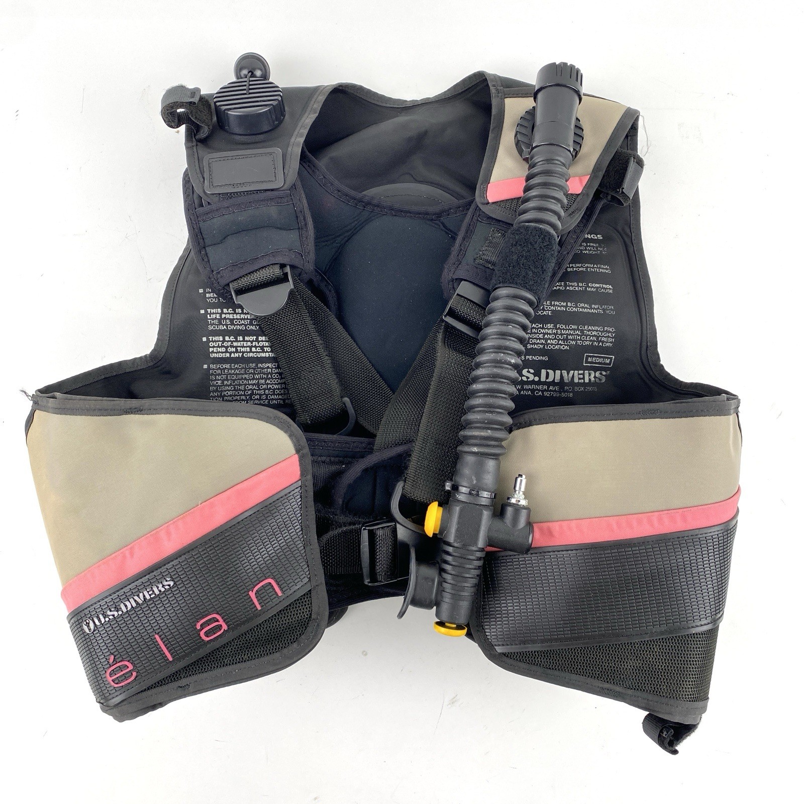 US Divers Elan Women's Size Medium Black/Gray/Pink Scuba Diving BCD
