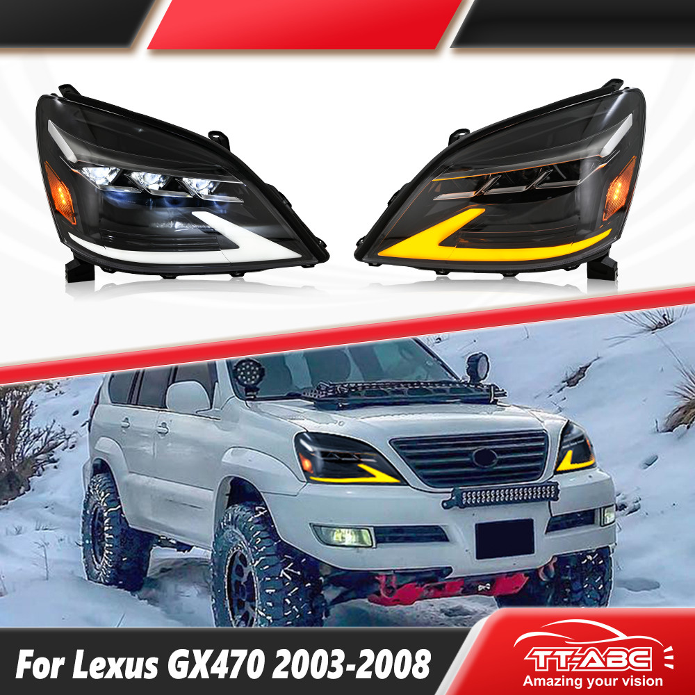 LED Headlights For Lexus GX470 2003-2009 Sequential Turn Signal Front Lamps