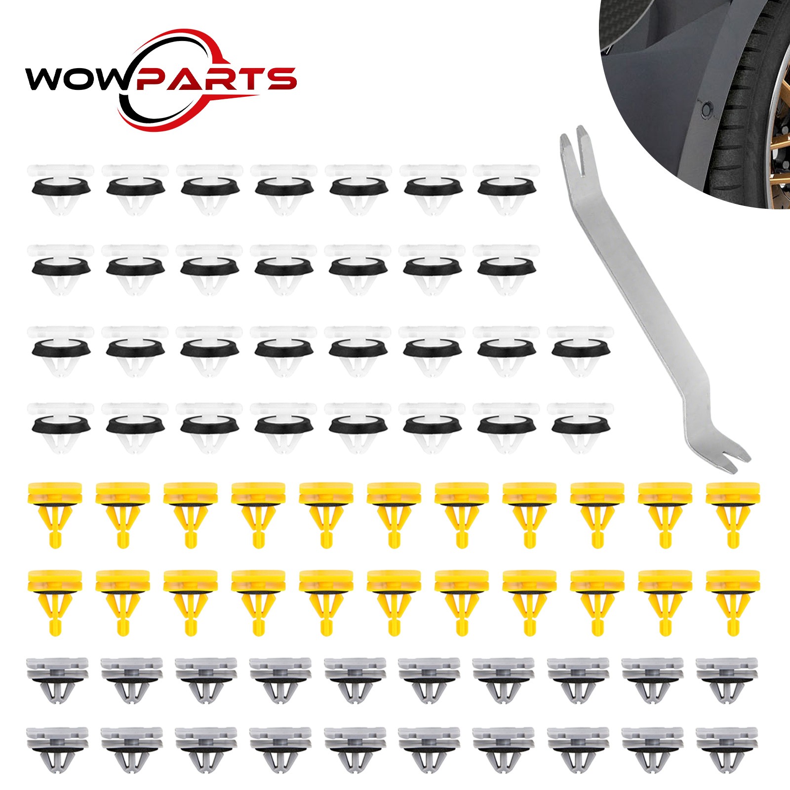 70PCS Nylon Trim Clips for GM Cadillac GMC Fender Flare Rocker Moulding Retainer