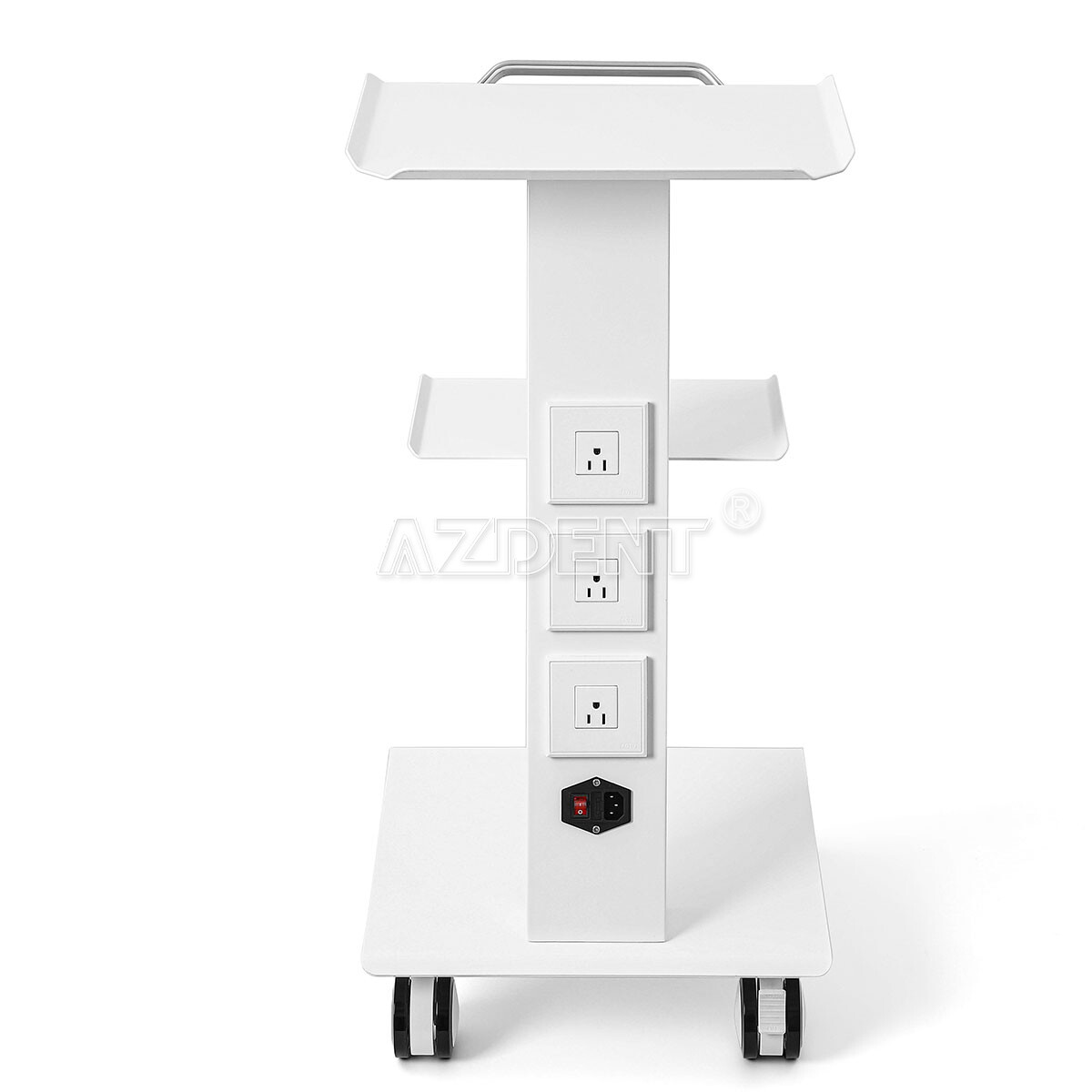 Dental Medical Mobile Trolley Cart Built-in Socket Cart 3 Layer Multi-Function
