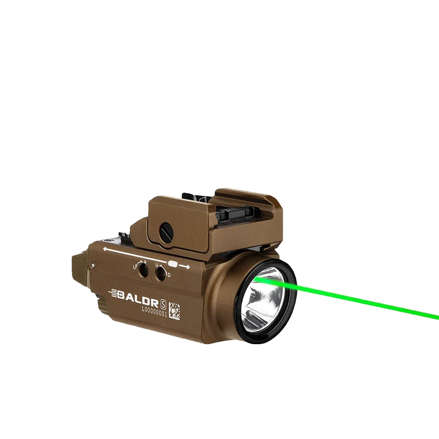 New Olight Baldr S 800 Lumens Tactical Flashlight LED Green Laser Sight Tan