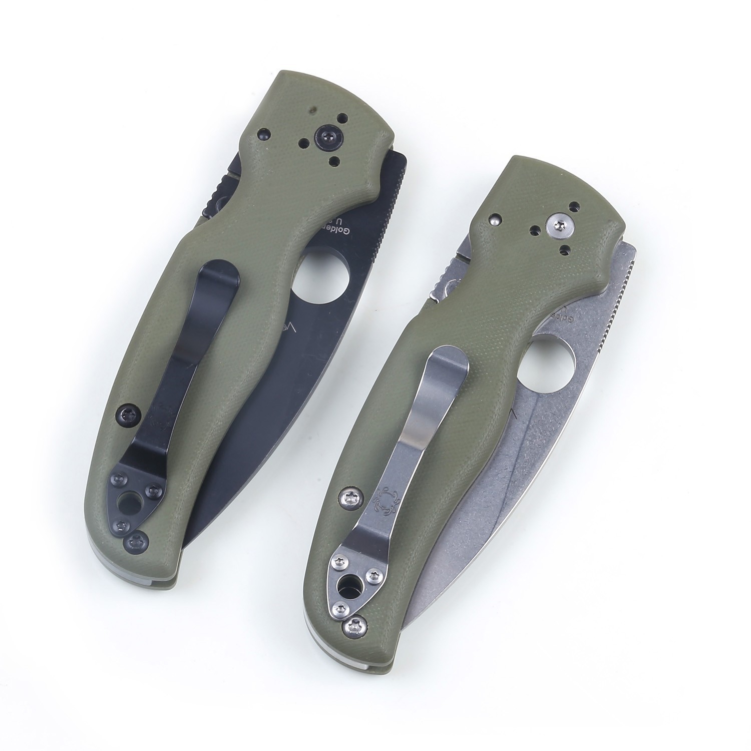 Shaman Green G10 Handle Black Plain Blade Lock Back Pocket Knife Folding Knives