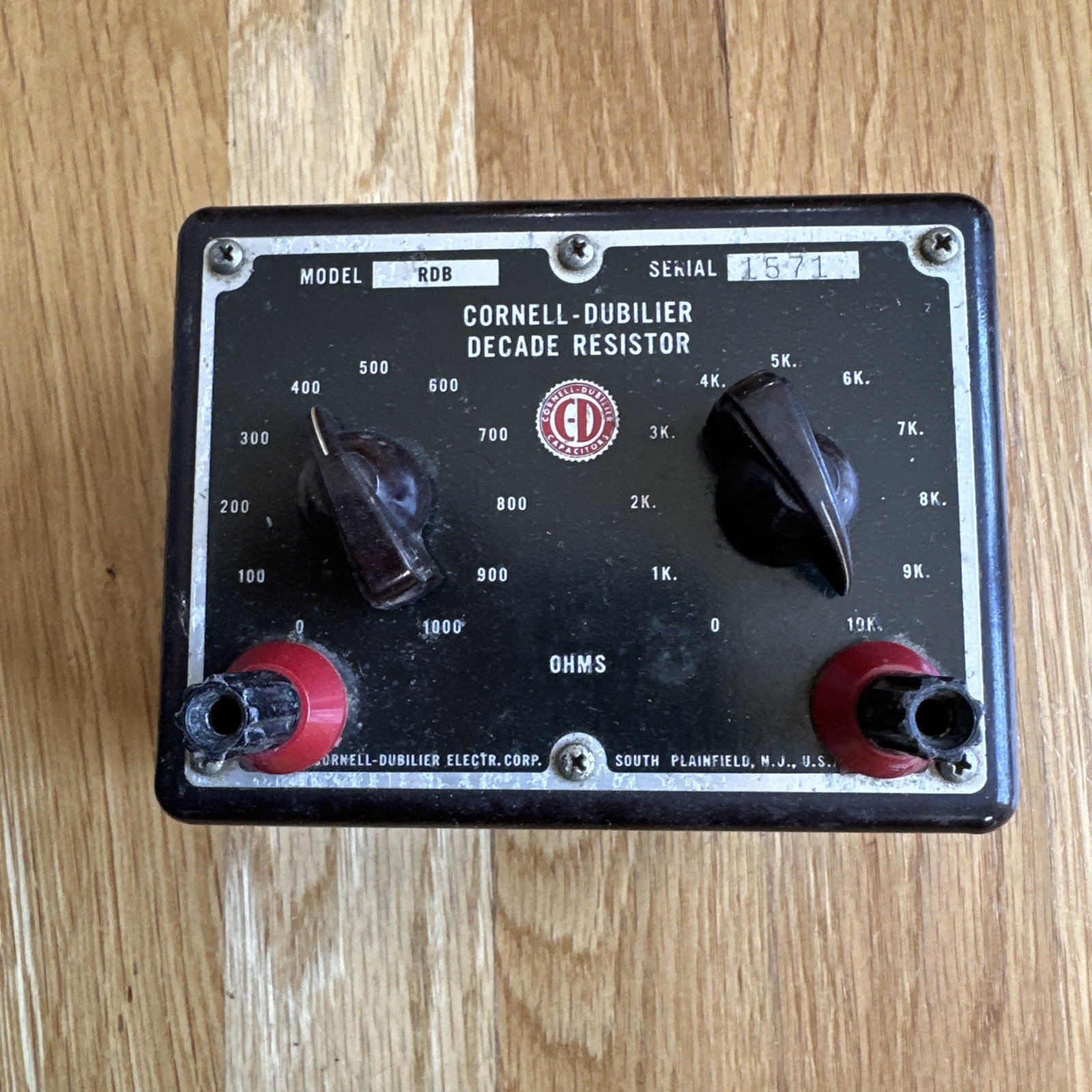 *READ* Vintage Cornell-Dubilier RDB Decade Resistor Box 100Ω–10kΩ  UNTESTED