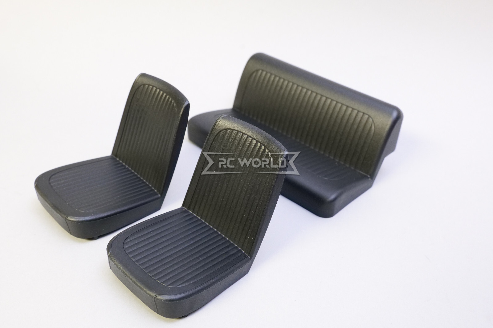RC 1/10 Scale INTERIOR SEATS For Interiors (3 SEATS) -BLACK-