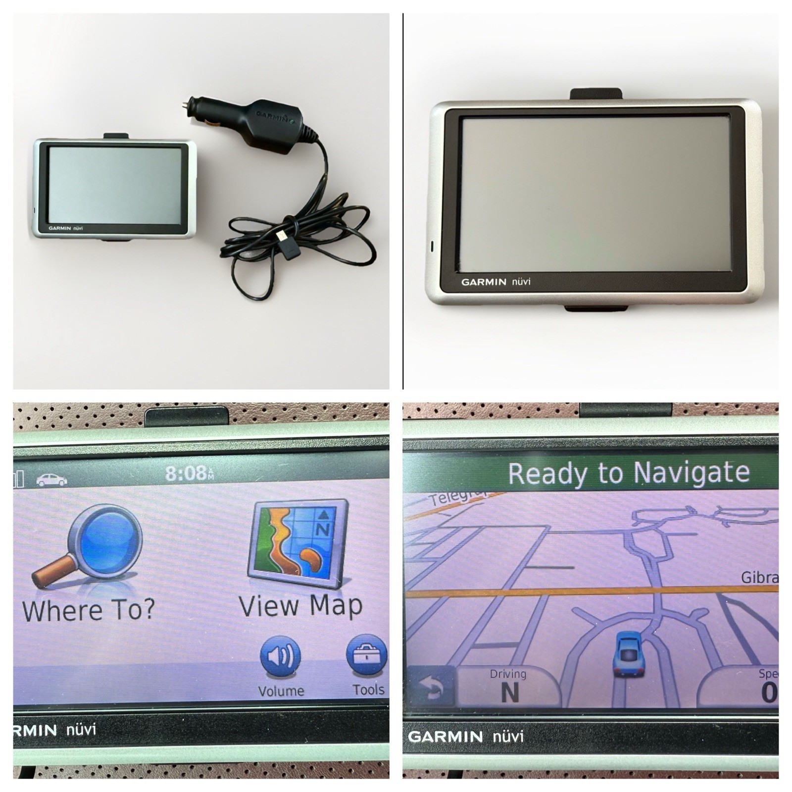 Garmin nuvi 1300 GPS bundle  *Tested (see video)*  DC Adapter Included!