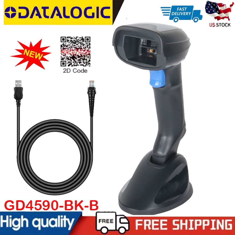 Datalogic Gryphon GD4590 2D Handheld USB Barcode Scanner QR Code Reader W/ Base