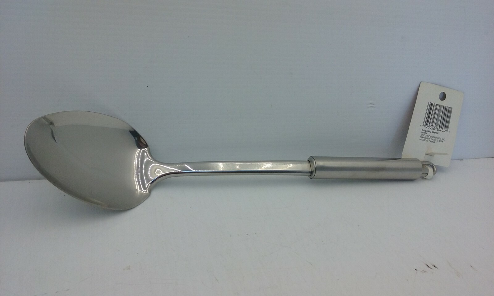 EKCO 80404 SOLID STAINLESS STEEL BASTING SPOON, HANGING LOOP, APPROX 13-3/8" NNB