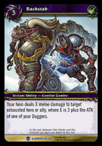 1x  Backstab - Rare Near Mint Heroes of Azeroth