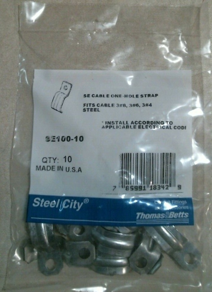 Thomas&Betts SE100-10 SE Cable One Hole Strap Pack Of 10 FREE SHIPPING