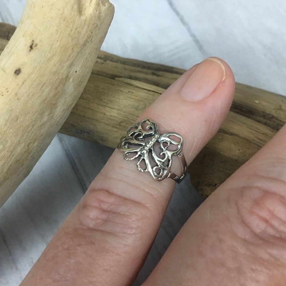 925 Silver Butterfly Toe Ring
