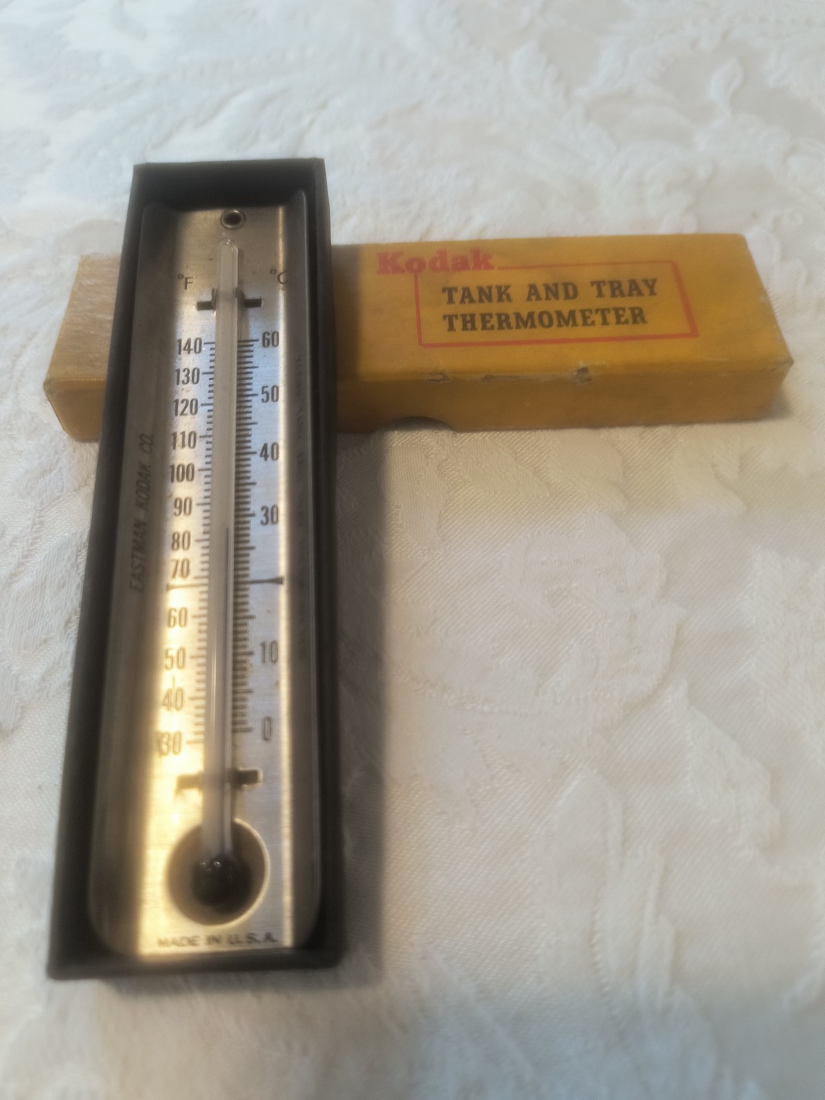 Vintage Eastman Kodak Tank And Tray Thermometer In Original Box