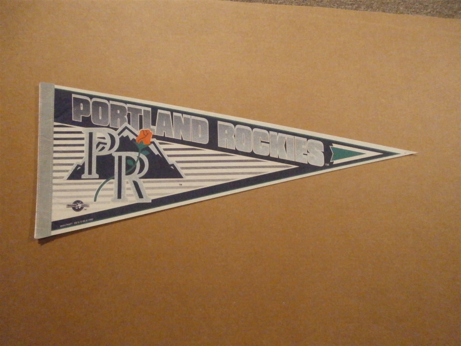 Northwest League Portland Rockies Vintage Defunct Circa 1995 Team Logo Pennant