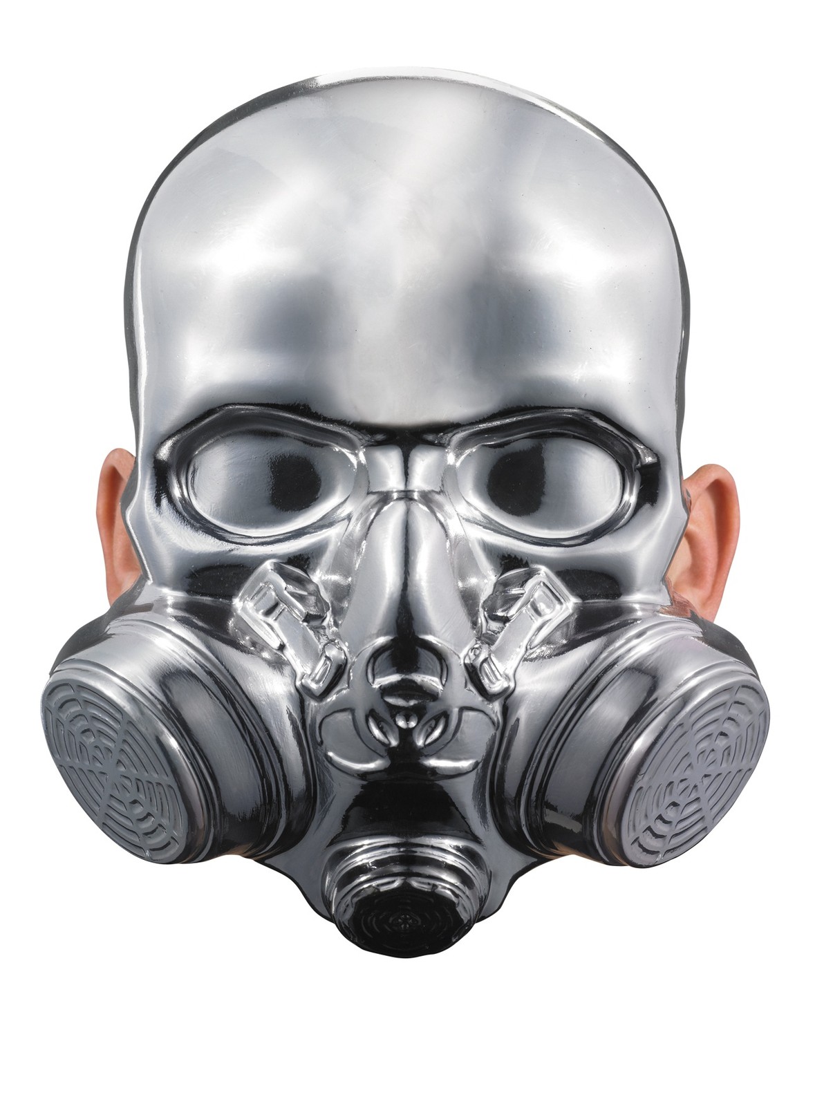 BIO HAZARD CHROME MASK ADULT HALLOWEEN COSTUME ACCESSORY ONE SIZE