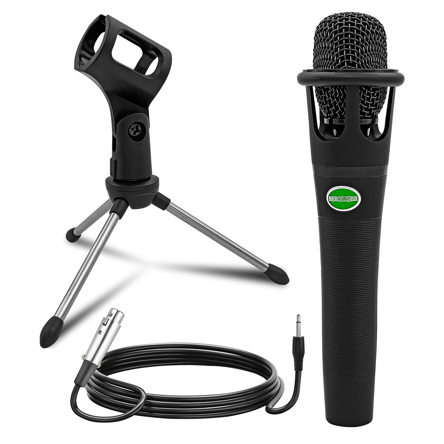 5Core Podcast Microphone Bundle XLR Mic Tripod Stand for Streaming & Recording