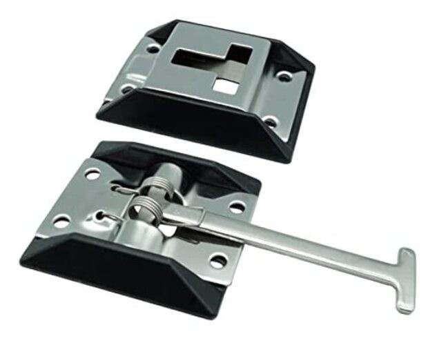 1 Set Polished Stainless Steel RV Door Holder T-Style Self Closing (3.6 Inches)