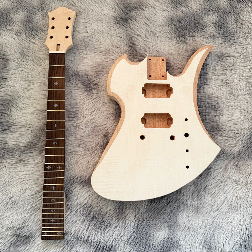 DIY Mockingbird Electric Guitar Kit Flamed Maple Top All Hardware Included