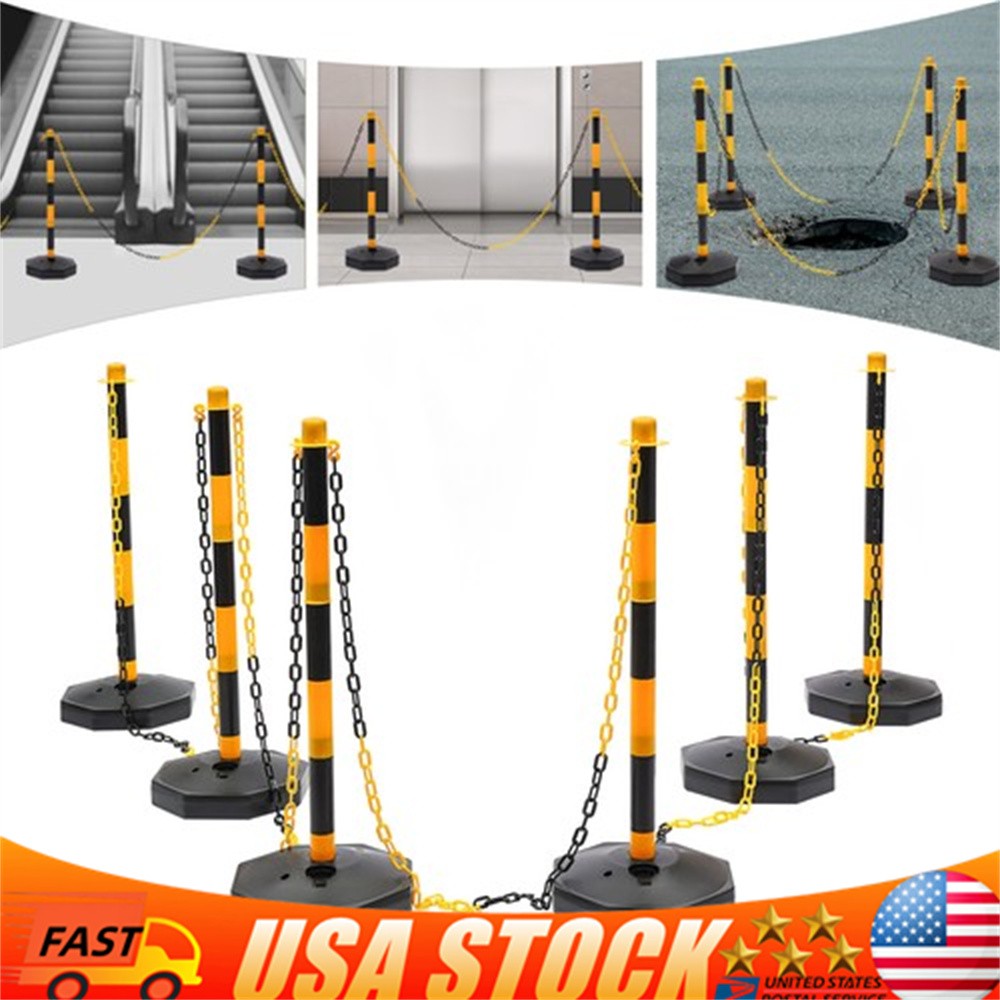 Traffic Delineator Post Cone Plastic Stanchion Post Set Crowd Control Stands