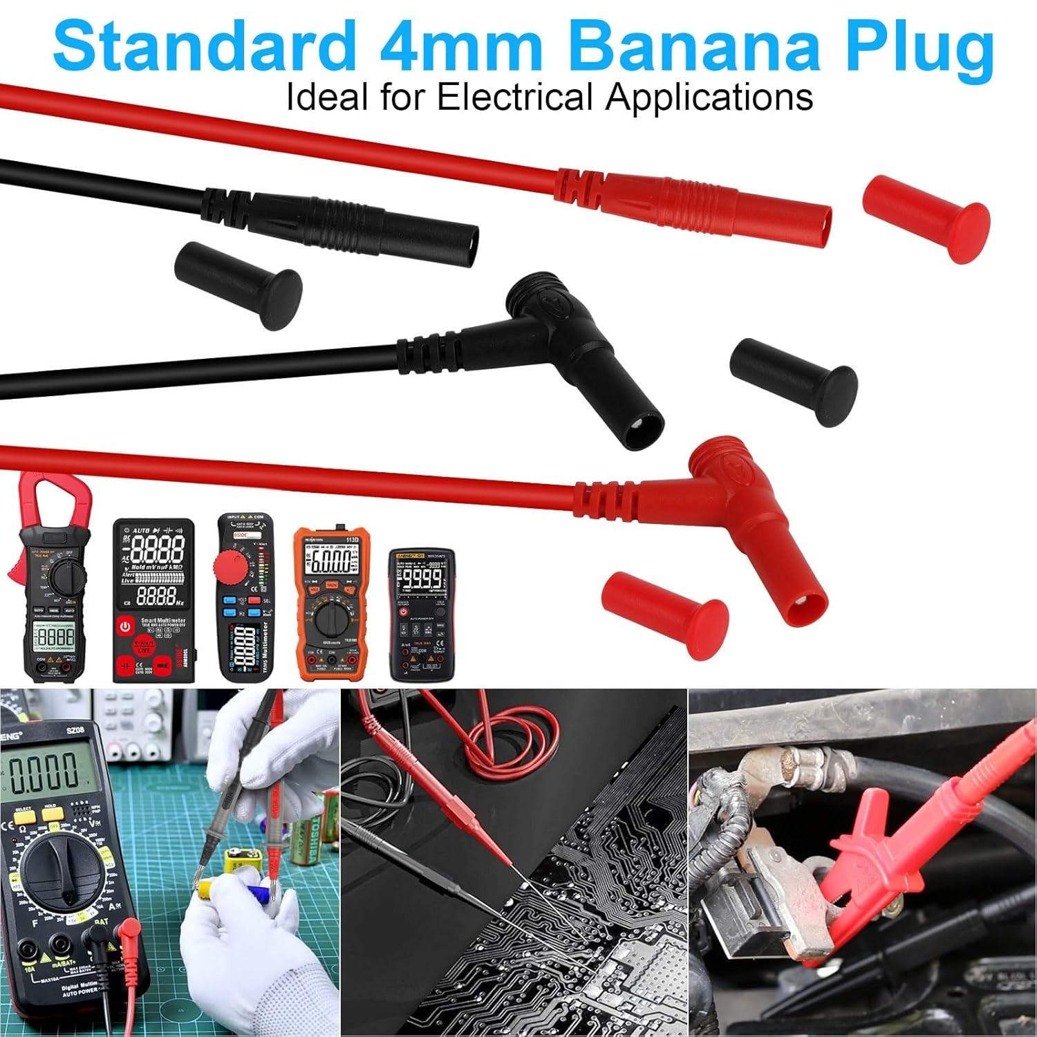 25PCS Silicone Multimeter Leads Kit: Replaceable Wire Piercing Probes, Hook...