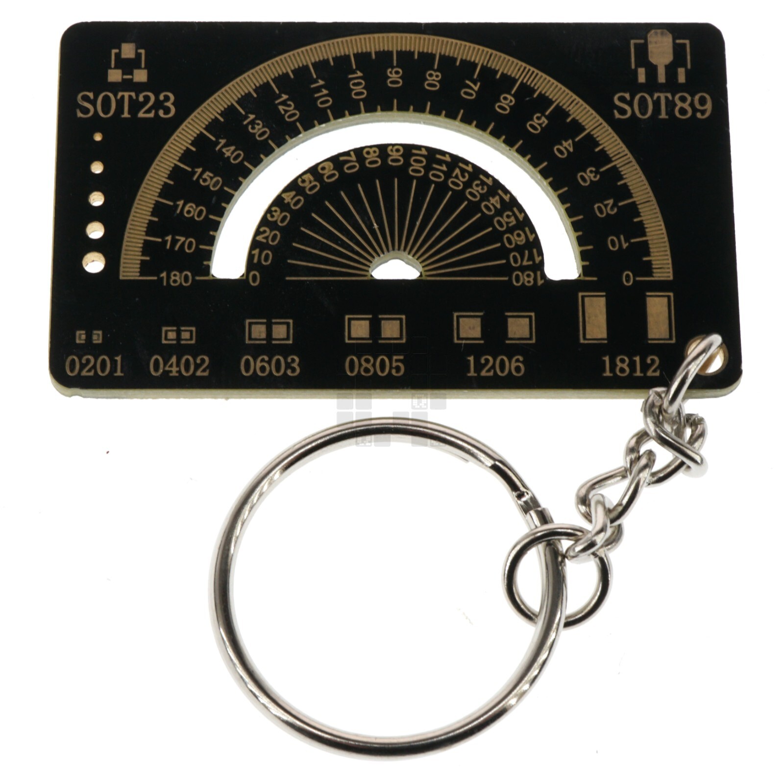 DIY More 020111 Keychain Printed Circuit Board PCB Ruler Surface Mount Angle