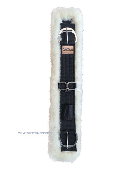 Western Sheepskin Belly Belt with Roller Buckle, Protect Sheepskin Western RCA