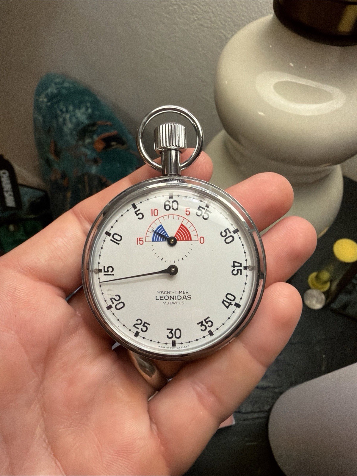 Leonidas 7 Jewel vintage Yacht Stopwatch - 15 Minute Countdown