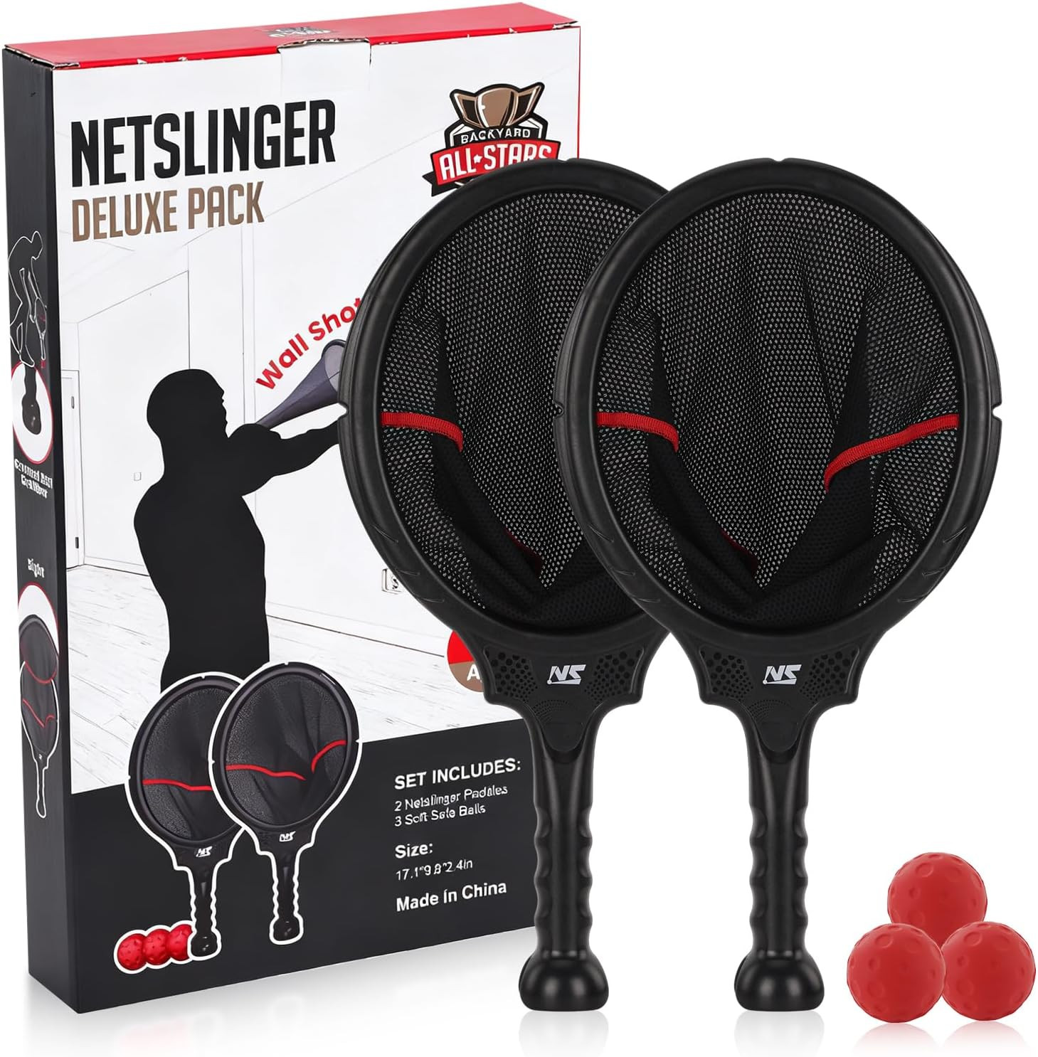 Slingshot Scoop Ball Set - Family Party Game, Play Solo or with 2 Players, Indoo