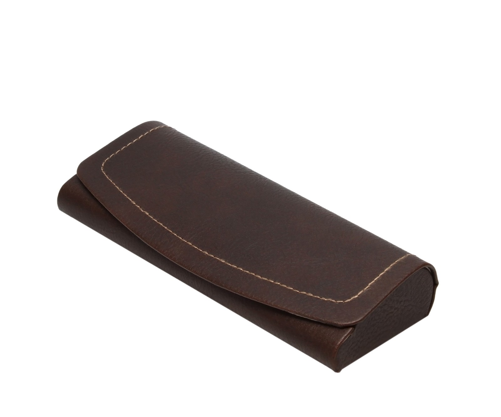 Glasses Case Men&Women Hard Eyeglass Case Magnetic Closure Syn. Leather Espresso